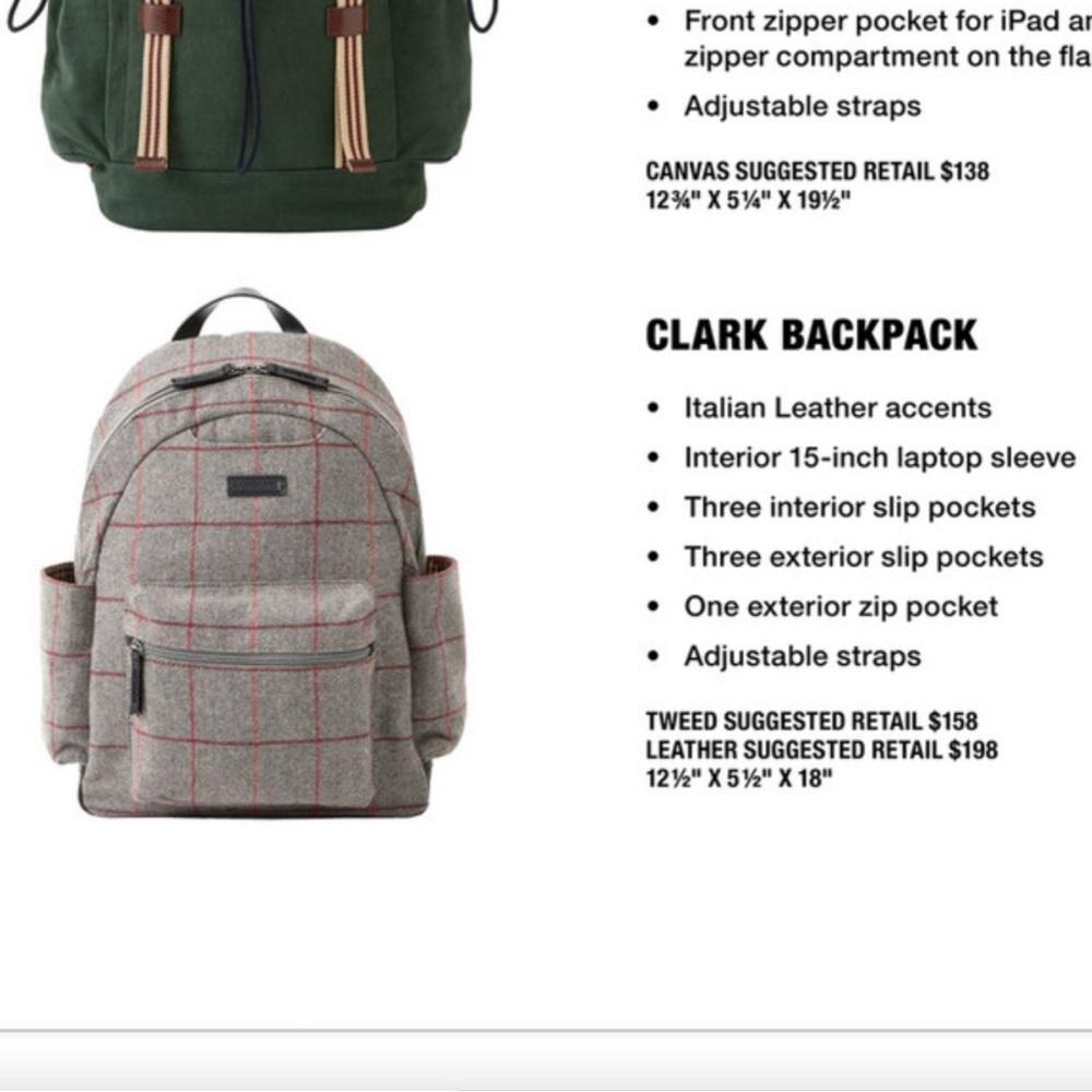 NWT Baekgaard tweed and leather backpack - Picture 10 of 10